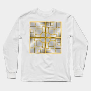 Golden Silver Geometric Mosaic COMPLETE: Luxurious Modern Art Collection Dash Stickers T-Shirts Iphone Cases Long Sleeve T-Shirt